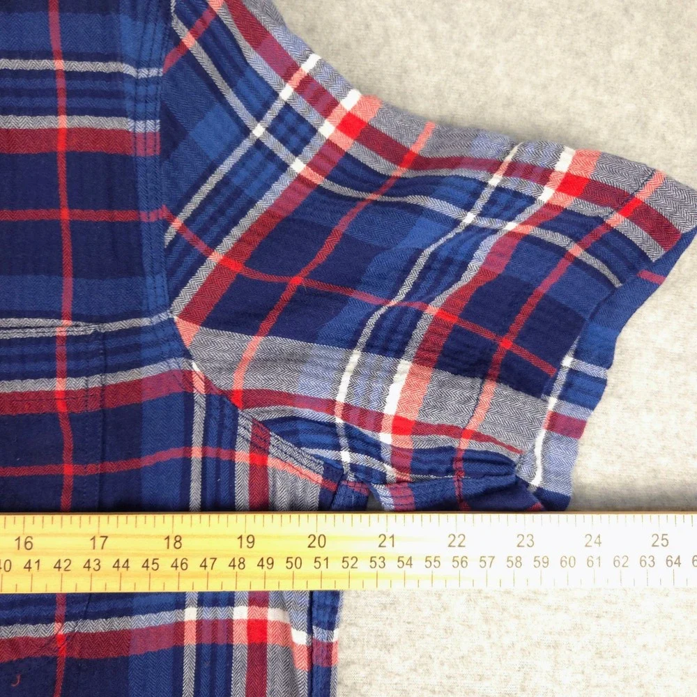 Polo Ralph Lauren Mens Small Blue Red Plaid‎ Short Sleeve Button Up Shirt NWT